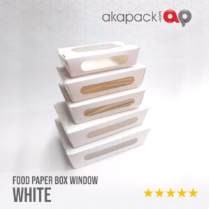 Food Papper Box Window White S