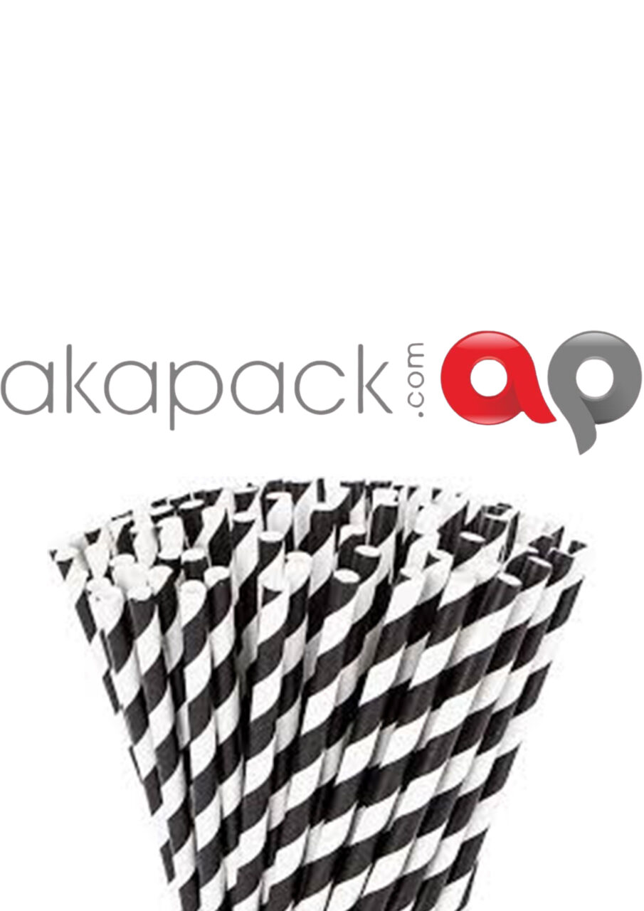 Paper Straw Black 20cm