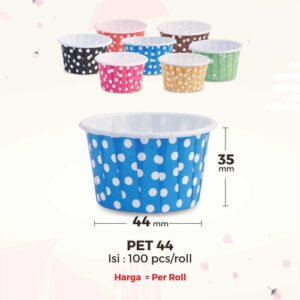 PET Round 38 Light Blue With Dot isi 100pcs