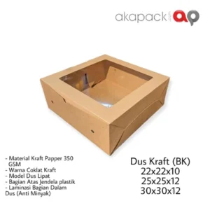 Dus Kraft Window (BK} Ukuran 12x16x8