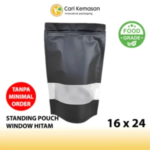 Std Pouch SPCW Hitam + ZIP 16x26