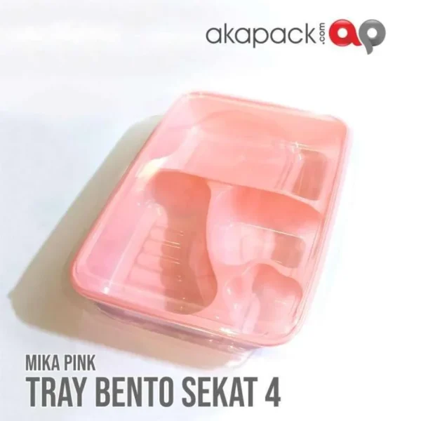 Tray Bento Sekat 4 Pink