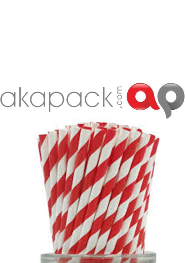 Paper Straw Strip Red