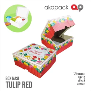 Nasi Box Red Tulip 15x15