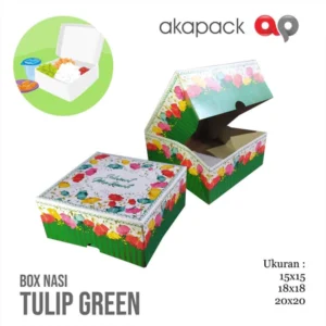 Nasi Box Green Tulip 15x15
